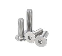 VNJUGF 5~50pcs/lot M2 .5 M3 M4 M5 M6 M8 Black Galvanized 304 Stainless Steel CM Hex Hexagon Socket Ultra Thin Flat Wafer Head Screw wanglan(White 304,M4x5mm 20pcs)