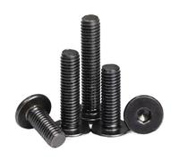 VNJUGF 5~50pcs/lot M2 .5 M3 M4 M5 M6 M8 Black Galvanized 304 Stainless Steel CM Hex Hexagon Socket Ultra Thin Flat Wafer Head Screw wanglan(Black 304,M4x5mm 20pcs)