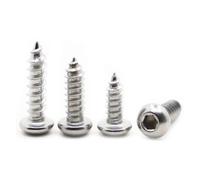 VNJUGF 5-50pcs M2 M2.5 M3 M4 M5 M6 304 Stainless Steel Round Pan Head Hex Socket Self Tapping Screws Wood Screw wanglan(10mm,M5 10pcs)