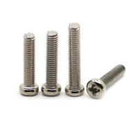 VNJUGF 50/100pcs M1 M1.2 M1.4 M1.6 M2.5 M2 M3 M4 GB818 Nickel Plated Cross Recessed Round Pan Head Pm Screw Phillips Machine Screw wanglan(20mm,M2.5 100pcs)