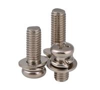 VNJUGF Cross Round Head Screw Flat Washer Spring Gasket Assemble Nickel Plated Bolt M2 M2.5 - M6 wanglan(5pcs,M6x30)