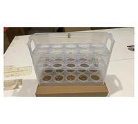 VNJUGF Egg Storage Box Plastic Organizer Rolling Slide Container Multi-layer Refrigerator Holder Tray Organizations Kitchen Accessories wanglan(Transparent-pp)
