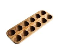 VNJUGF Japanese Style Wooden Double Row Egg Storage Box, Home Organizer Rack, Refrigerator Holder, Kitchen Fresh Keeping Accessories wanglan(B)