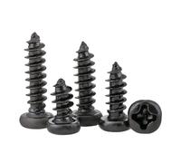 VNJUGF M1.4 M1.7 M2 Round Head Self Tapping Screws Black Phillips Round Head Electronic Small Screw Screws wanglan(37 EU,M1.7-100pcs)