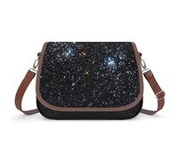 VNJVPWLQW Crossbody Bag Women Black Starry Sky Shoulder Bag Messenger Bag Handbag Purse Wallet 31x22x11cm