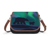 VNJVPWLQW Crossbody Bag Women Galaxy Polar Bear Shoulder Bag Messenger Bag Handbag Purse Wallet 31x22x11cm