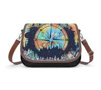 VNJVPWLQW Crossbody Bag Women Mountain Compass Shoulder Bag Messenger Bag Handbag Purse Wallet 31x22x11cm