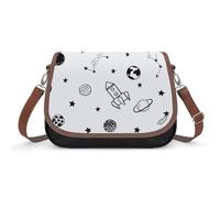 VNJVPWLQW Crossbody Bag Women Planets Rockets Shoulder Bag Messenger Bag Handbag Purse Wallet 31x22x11cm