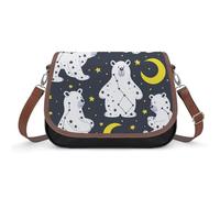 VNJVPWLQW Crossbody Bag Women Star Moon Polar Bear Shoulder Bag Messenger Bag Handbag Purse Wallet 31x22x11cm