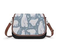 VNJVPWLQW Crossbody Bag Women White Polar Bear Shoulder Bag Messenger Bag Handbag Purse Wallet 31x22x11cm