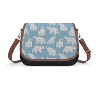 VNJVPWLQW Crossbody Bag Women White Polar Bear Shoulder Bag Messenger Bag Handbag Purse Wallet 31x22x11cm