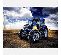 VNLMKS 5D Diamond Painting Kits for Adults Round Full Drill Diamond Painting Crystal Rhinestone Blue Tractor Embroidery Pictures Arts Craft for Home Wall Decor Gift 30 * 30cm