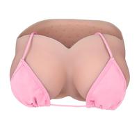 Vnmcry Silicone Breast Forms Cotton Filled V-Neck Tube Top False Chest Plates Strapless Breastplate Fake Boobs for Men Crossdresser Transgender Mastectomy Prosthesis (Beige - D Cup M Size)