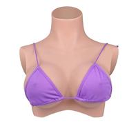 Vnmcry Silicone Breast Forms Realistic Breastplate Half Body Gel Filled Fake Boobs False Chest Plate for Men Transgender Crossdressers Mastectomy Prosthesis Queen Cosplay (Beige - C Cup M Size)