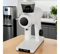 vnmudzeo Aluminum Alloy Espresso Grinding Machine,100 g Bean Capacity,60 mm Stainless Steel Flat Burr Disc,for Household and Commercial Use White