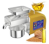 vnmudzeo Digital Display Camellia Oil Press Maker,24-hour Heat Dissipation,13 lb/h 20 lb/h Desktop Sunflower Oil Mill Machine,Stainless Steel 9kg/h