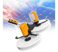 vnmudzeo Electric Dual Head PV Panel Cleaning Sets,Light Aluminum Alloy Telescopic Rod,1.58-7.5 m Adjusted Length Rotating Solar Panel Cleaning Brush,Rechargeable