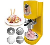 vnmudzeo Spaghetti Ice Cream Maker,w/4 Decorative Shapes,420ml Hopper Capacity,One-Touch Start,for Banquets,Parties & Catering Services Yellow