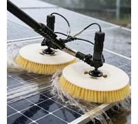 vnmudzeo Telescopic Solar Panel Cleaning Brush,11.5ft 18ft 24.6ft Extendable Pole,Automatic Water Spray,360° Rotating Head,for Rooftop PV Panels 3.5m(11.5ft)