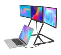 vnmudzeo Type-C/HDMI/USB-C Plug-Play Laptop Extender,10ms Response Time,Ultra-thin 15.6" 1080P FHD Lightweight Triple Screen Monitor,for Design Video Editing