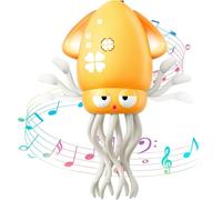 Vnnigmn Dancing Octopus Toys, Electric Automatic Crawling Octopus Toys with LED Lights Rechargeable Magic Dancing Music Squid for 1 2 3 4 5 Year Old Boy Girl (Yellow)