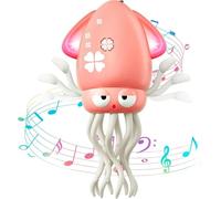 Vnnigmn Dancing Octopus Toys, Electric Automatic Crawling Octopus Toys with LED Lights Rechargeable Magic Dancing Music Squid for 1 2 3 4 5 Year Old Boy Girl (Pink)
