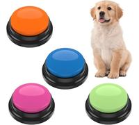 Vnnigmn Dog Buttons Talk Training, Pet Communication Buttons Dog Command Buttons Recordable Clear Buzzer Speech Interactive Toys for Small Medium Large Dogs