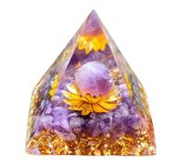 VNNOPG Amethyst Crystal Pyramid Stones Healing Crystals Gemstones Tower Nature Reiki Chakra Crystals,Lotus Flower