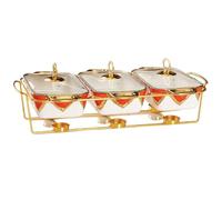 Vnook Chafing Dish Buffet Set, Ceramics Buffet Chafing Dish Stove,Buffet Warmers Sets with Trays for Parties Wedding Dinners(Red)