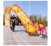 Vnook Dragon Ribbon Poi, Slingshot Dragon Streamer, with 3D Dragon Head and Swing Rope, Sports Fitness Dragon Dancer Streamer Set for the Park/Yard/Beach(Red,8m)