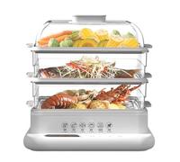 Vnook Electric Food Steamer for Cooking, Vegetable Steamer,3 Tier Detachable Steamer with 12H reservation Anti-dry burn 360° steam cycle for Vegetables, Meats, fish