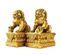 Vnook Foo Dogs Statue Fengshui Guardian Lions Chinese Traditional Auspicious Animal Ward Off Evil Statues for Wealth Luck Prosperity Protection Home Office Decor