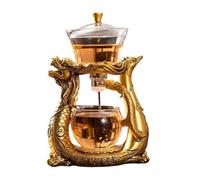 Vnook Kungfu tea set, glass teapot set, lazy kungfu tea set made of glass, magnetic teapot, semi-automatic glass tea set, for tea preparation in the home office, heat-resistant