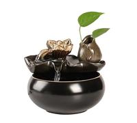 Vnook Table fountain circulating, ATable fountain circulating water fountain ornaments, decorative fountains, water features the desk, for office, opening, inauguration decoration(Nero)