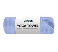 Vnoss Hot Yoga Towel - Microfiber Non Slip Yoga Mat Towel with Grip Dot Sweat Absorbent Towel for Hot Yoga, Pilates and Fitness 72" x 24", Blue