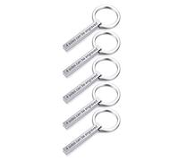 VNOX 5pcs Personalized Customized Couples BFF Brothers Sisters Family Partner Keychains 4 Sides Name 3D Vertical Cuboid Bar Key Chain Luggage/Bag Accessories,Free Engraving