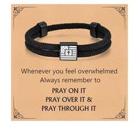 VNOX American Flag Cross Bracelet for Men - Christian Scripture Bible Verse Rope Bracelets Religious Gift For Teens Teenage，Mens Faith Inspirational Easter Birthday Christmas Jewelry Gifts, no