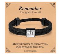 VNOX American Flag Cross Bracelet for Men - Christian Scripture Bible Verse Rope Bracelets Religious Gift For Teens Teenage，Mens Faith Inspirational Easter Birthday Christmas Jewelry Gifts, no