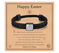 VNOX American Flag Cross Bracelet for Men - Christian Scripture Bible Verse Rope Bracelets Religious Gift for Teens Teenage，Mens Faith Inspirational Easter Birthday Christmas Jewelry Gifts, Adjustable