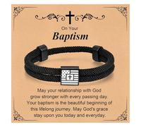 VNOX American Flag Cross Bracelet for Men - Christian Scripture Bible Verse Rope Bracelets Religious Gift For Teens Teenage，Mens Faith Inspirational Easter Birthday Christmas Jewelry Gifts, no