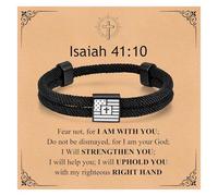 VNOX American Flag Cross Bracelet for Men - Christian Scripture Bible Verse Rope Bracelets Religious Gift For Teens Teenage，Mens Faith Inspirational Easter Birthday Christmas Jewelry Gifts, no