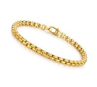 VNOX Box Chain Bracelet for Men Women - Simple Metal Mens Bracelets Square Rolo Link Round Box Chain Black Stainless Steel Bracelets Jewelry Gifts for Boyfriend, 9", Metal, no gemstone