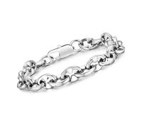 VNOX Cuban Link Bracelet for Men, Chunky Metal Chains Silver Bracelets for Men, Mens Stainless Steel Chain Bracelets Wrist Fathers Day Jewelry Trendy Gifts for Dad Boyfriend, 8.3 inches, Stainless