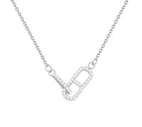 VNOX Cubic Zirconia Necklace- Silver Necklaces for Women, Dainty Infinity Eternity Pendant, Adjustable Chain 16"+2", Elegant Gift for Her, Mum, Daughter, Birthdays, Valentine's Day