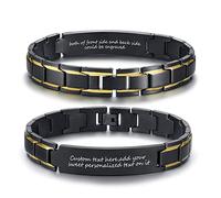 VNOX Dad Bracelet for Mens Father Day Daddy Jewellery Stainless Steel Two-Tone Adjustable Link Engraved Inspirational Love Quote to Papa Wristband Birthday Gift from Son