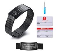 VNOX Engraved Medical Alert Bracelet for Women Medical ID Alert Bracelet for Men Personalized Customizable Epilepsy Type 1/2 Diabets Bracelets
