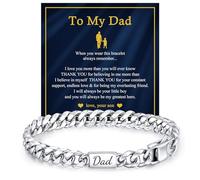 VNOX Gift for Dad from Daughter Son Stainless Steel Cuban Link Chain Bracelet Father Day Birthday Valentines Christmas Jewelry Gifts Ideas for New Dad Daddy Stepdad, no gemstone