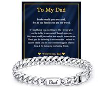 VNOX Gift for Men Dad Husband Son Grandson Brother Silver Stainless Steel Cuban Link Chain Bracelet Birthday Valentines, no gemstone