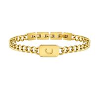 VNOX Initial Bracelet for Men Boys - Simple Mens A-Z Letter Cuban Link Chain Bracelets, Adjustable Solid Stainless Steel Jewelry Gifts for Men Dad Boyfriend, adjustable, Gold, no gemstone