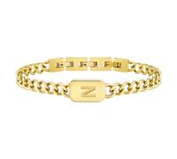 VNOX Initial Bracelet for Men Boys - Simple Mens A-Z Letter Cuban Link Chain Bracelets, Adjustable Solid Stainless Steel Jewelry Gifts for Men Dad Boyfriend, adjustable, Gold, no gemstone